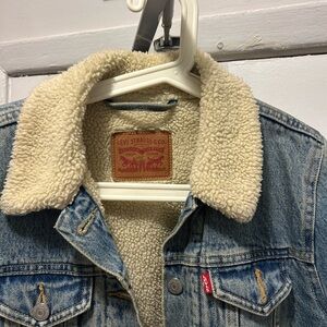 Levi's Light Blue Denim Jacket with Cream Sherpa